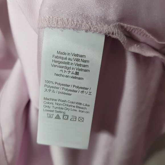 J Crew Pink Puff Sleeve Keyhole Neckline Crepe Top Blouse BL712 Women Sz Lg tall - Picture 5 of 9